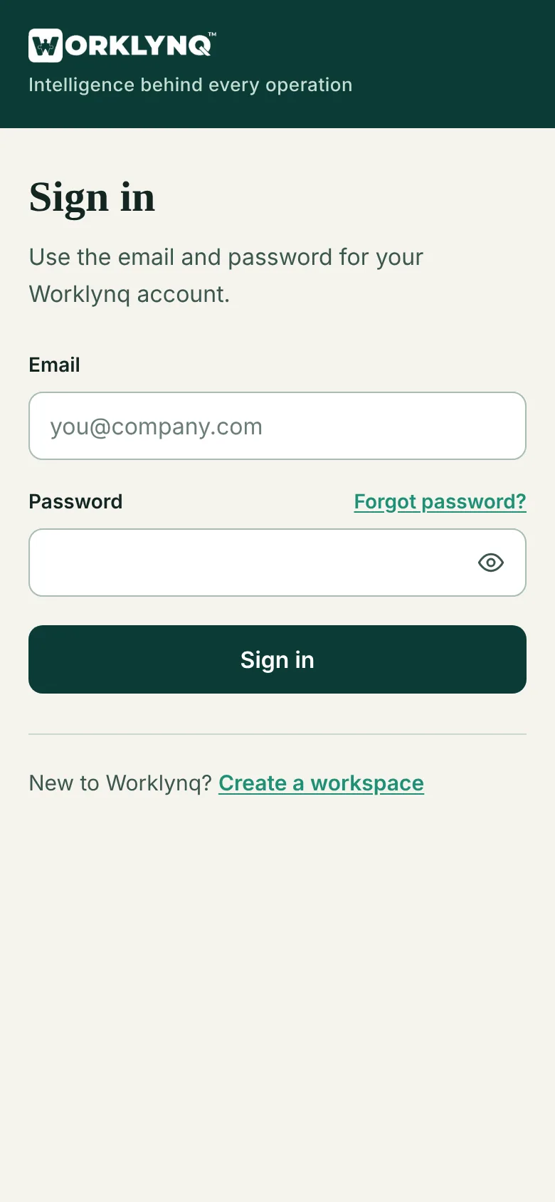 Signing in on a phone